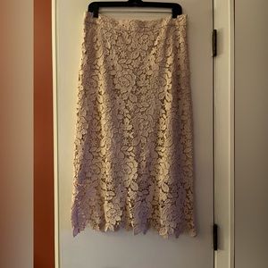 J. CREW COLLECTION LACE MIDI SKIRT 12 NWOT